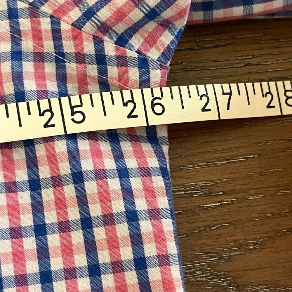 Mason James Pink and Blue Check Stretch Button-Down Shirt Size XL - Picture 10 of 12